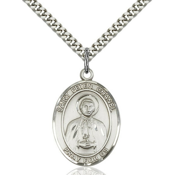 Bonyak Jewelry 18 Inch Rhodium Plated Necklace w/ 6mm Blue March Birth Month Stone Beads and Saint Peter The Apostle Bonyak Jewelry 18 Inch Rhodium Plated Necklace w/ 6mm Blue March Birth Month Stone Beads and Saint Peter The Apostle